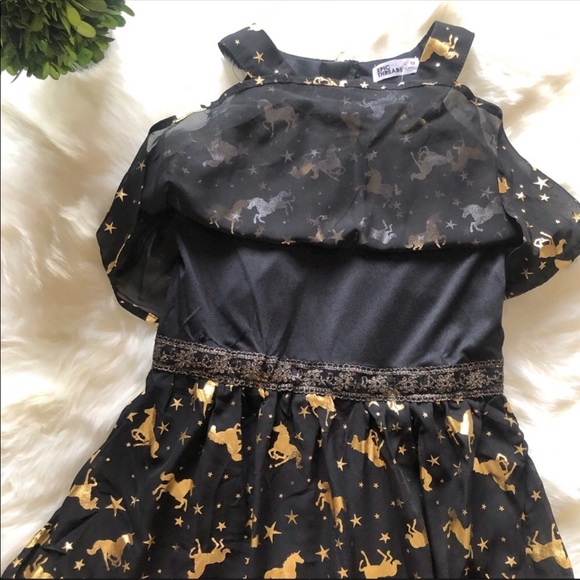 Epic Threads gold foil big girl unicorn dress med special event Easter holiday - Picture 5 of 8